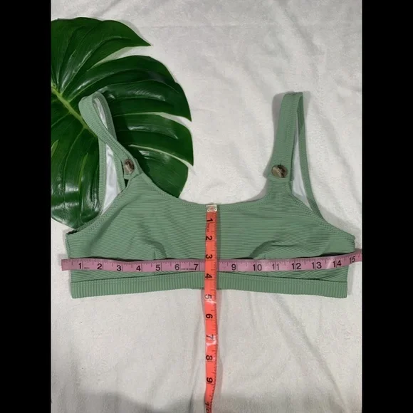 NEW 2PC Rhythm Palm Springs Ribbed Bikini‎ Top + Bottom in Eden [SZ Large ] SET - Picture 6 of 16